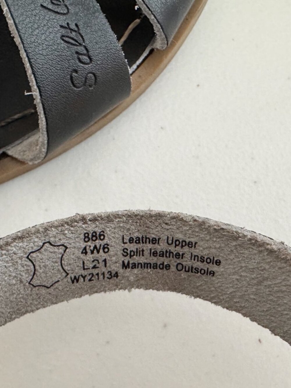 Salt Water Original Sandals Womens Size 6 Black Water Friendly Leather Coastal - Picture 8 of 12